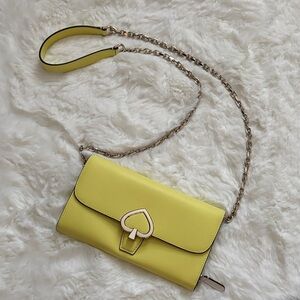 Kate Spade Yellow Crossbody Bag with Chain Strap